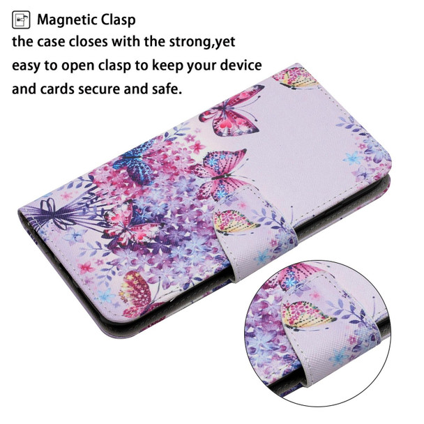 Samsung Galaxy A03s 166mm Painted Pattern Horizontal Flip Leather Case with Holder & Card Slot & Wallet(Bright Butterfly)