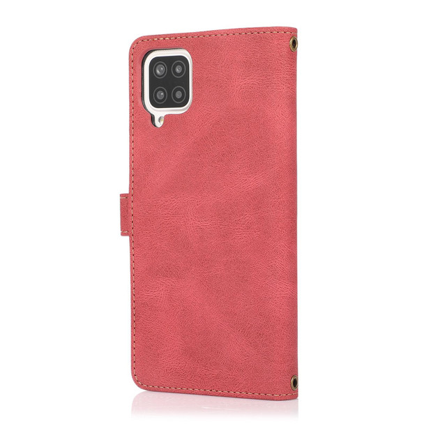 Samsung Galaxy A12 PU + TPU Horizontal Flip Leather Case with Holder & Card Slot & Wallet & Lanyard(Wine Red)