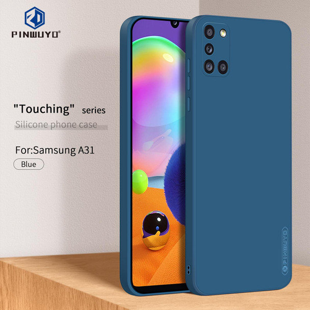 Samsung Galaxy A31 PINWUYO Touching Series Liquid Silicone TPU Shockproof Case(Blue)