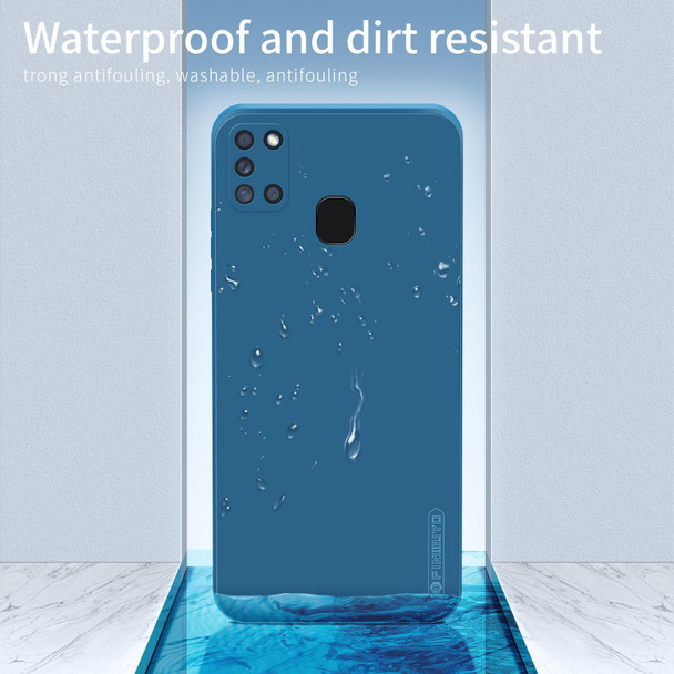 Samsung Galaxy A21s PINWUYO Touching Series Liquid Silicone TPU Shockproof Case(Blue)