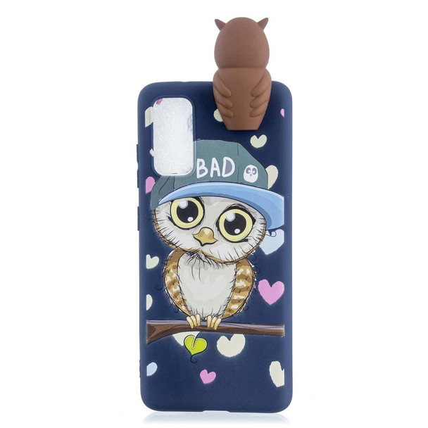 Galaxy A41 Shockproof Cartoon TPU Protective Case(Blue Owl)