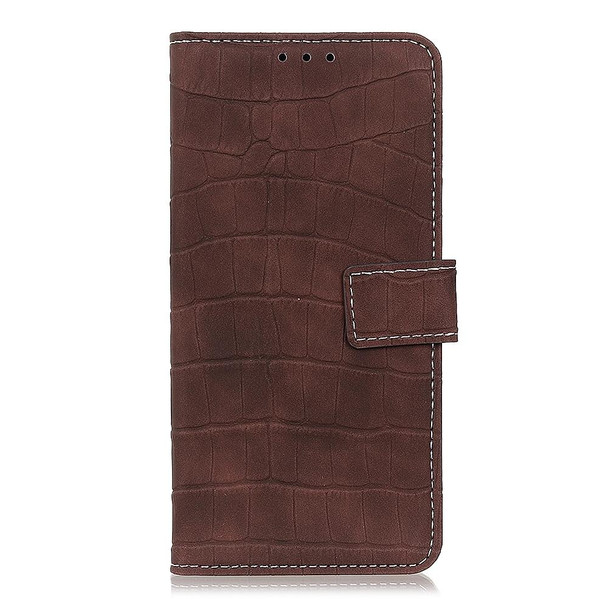 Galaxy A21s Crocodile Texture Horizontal Flip Leather Case with Holder & Card Slots & Photo Frame & Wallet(Brown)