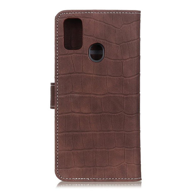 Galaxy A21s Crocodile Texture Horizontal Flip Leather Case with Holder & Card Slots & Photo Frame & Wallet(Brown)