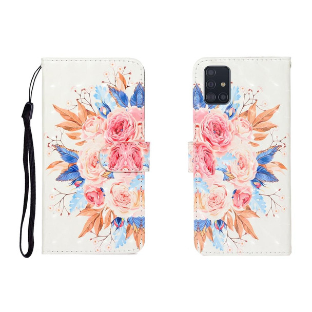 Galaxy A51 3D Colored Drawing Horizontal Flip Leather Case with Holder & Card Slot & Wallet(Sun Flower)