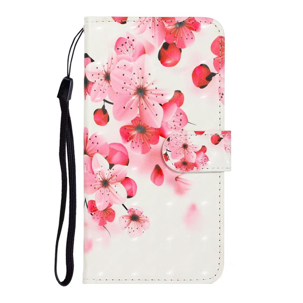 Galaxy A21 3D Colored Drawing Horizontal Flip Leather Case with Holder & Card Slot & Wallet(Red Flower)