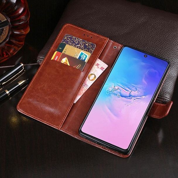 Galaxy S10e idewei Crazy Horse Texture Horizontal Flip Leather Case with Holder & Card Slots & Wallet(Brown)