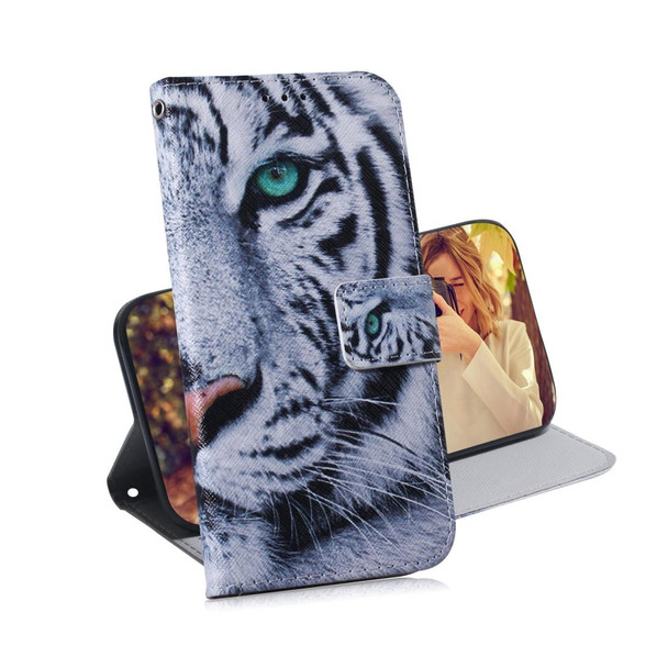 Galaxy S10 Lite (A91) 3D Colored Drawing Horizontal Flip Leather Case with Holder & Card Slot & Wallet(Tiger)