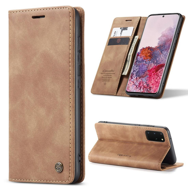 Galaxy S20 Plus CaseMe Multifunctional Horizontal Flip Leather Case, with Card Slot & Holder & Wallet(Brown)