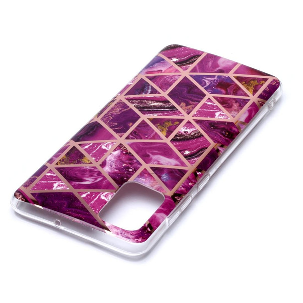 Galaxy A71 Plating Marble Pattern Soft TPU Protective Case(Purple)