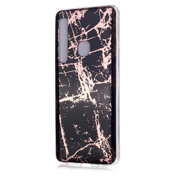 Galaxy A9 (2018) / A9s Plating Marble Pattern Soft TPU Protective Case(Black Gold)