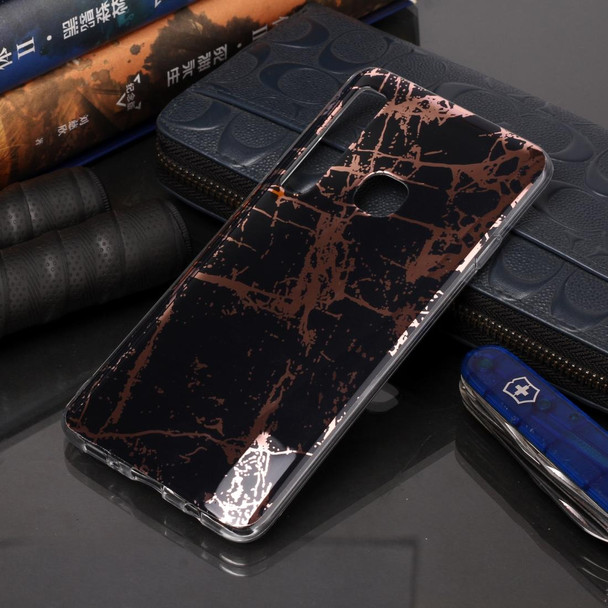 Galaxy A9 (2018) / A9s Plating Marble Pattern Soft TPU Protective Case(Black Gold)