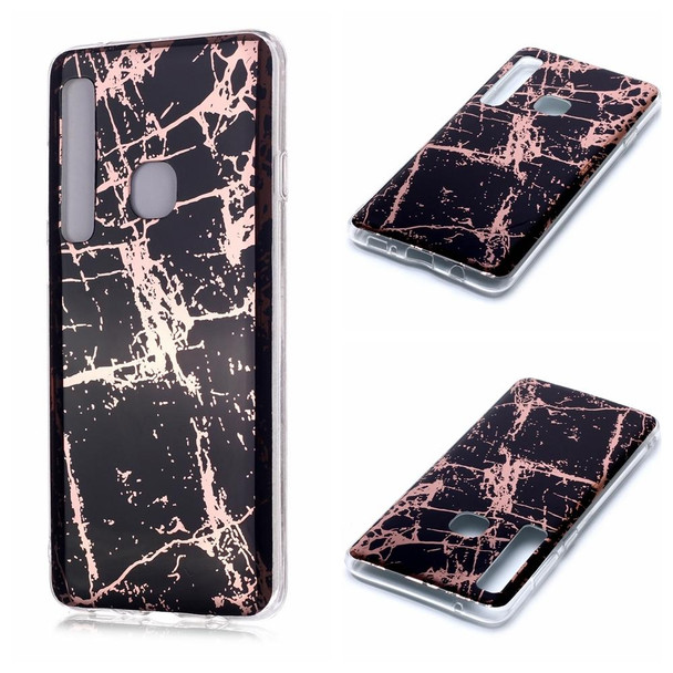 Galaxy A9 (2018) / A9s Plating Marble Pattern Soft TPU Protective Case(Black Gold)