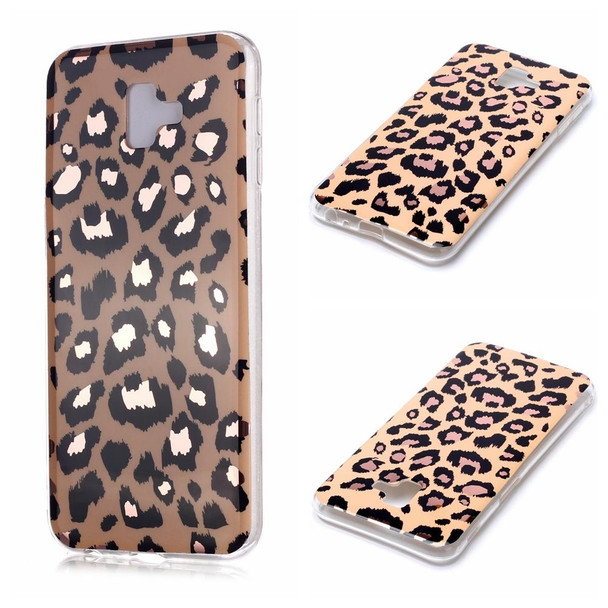 Galaxy J6+ Plating Marble Pattern Soft TPU Protective Case(Leopard)