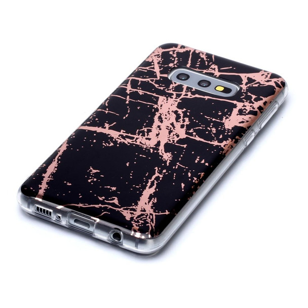 Galaxy S10e Plating Marble Pattern Soft TPU Protective Case(Black Gold)