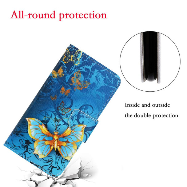 Galaxy A51 3D Colored Drawing Horizontal Flip PU Leather Case with Holder & Card Slots & Wallet(Jade Butterfly)