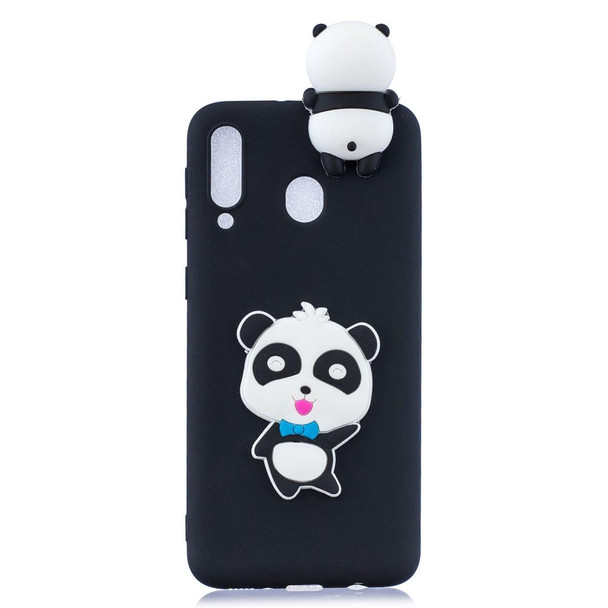 Galaxy M20 3D Cartoon Pattern Shockproof TPU Protective Case(Blue Bow Panda)