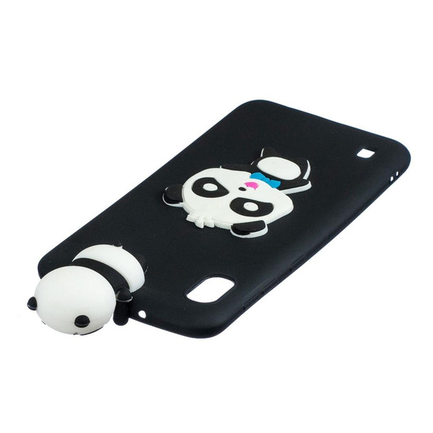 Galaxy A10 3D Cartoon Pattern Shockproof TPU Protective Case(Blue Bow Panda)