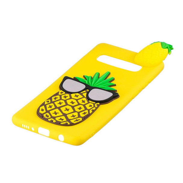 Galaxy S10+ 3D Cartoon Pattern Shockproof TPU Protective Case(Big Pineapple)