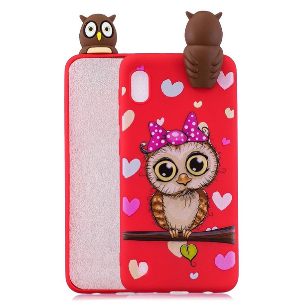 Galaxy A10 Shockproof Cartoon TPU Protective Case(Red Owl)