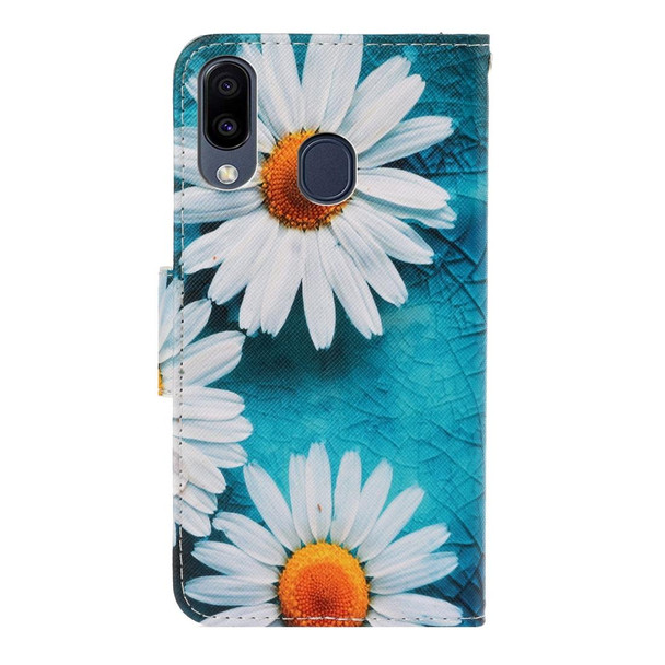 Galaxy A40 3D Colored Drawing Horizontal Flip PU Leather Case with Holder & Card Slots & Wallet(Chrysanthemum)