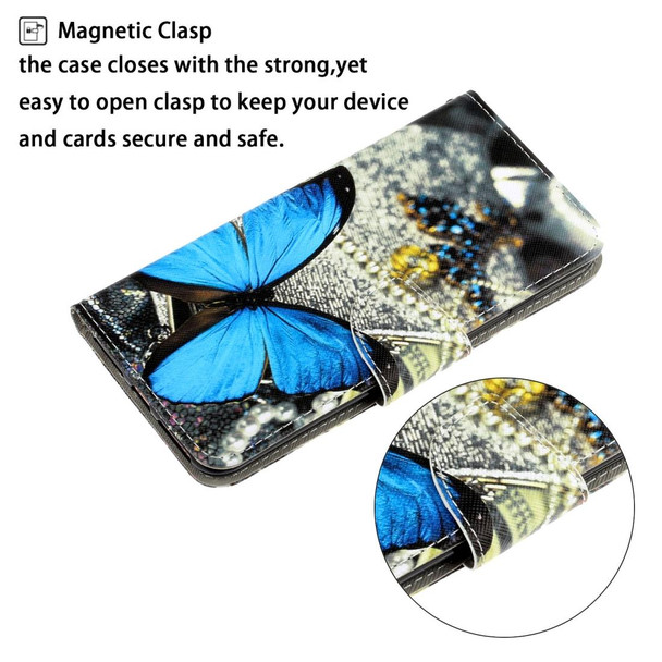 Galaxy A10 / M10 3D Colored Drawing Horizontal Flip PU Leather Case with Holder & Card Slots & Wallet(A Butterfly)