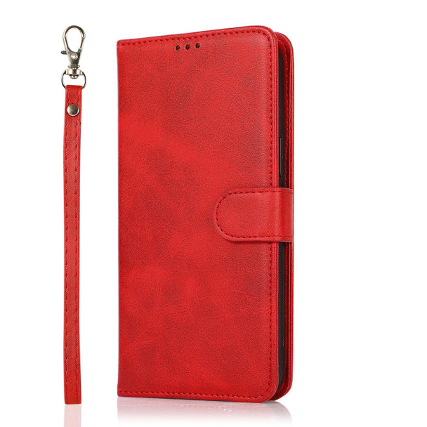 Samsung Galaxy S10 Calf Texture 2 in 1 Detachable Magnetic Back Cover Horizontal Flip Leather Case with Holder & Card Slots & Wallet & Photo Frame(Red)