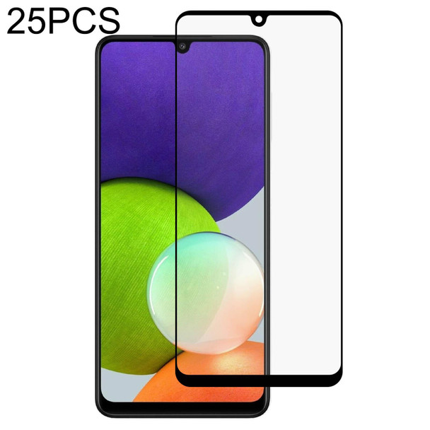 Samsung Galaxy A22 4G 25 PCS Full Glue Full Screen Tempered Glass Film