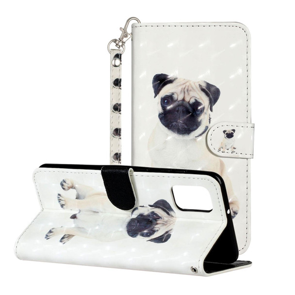 Samsung Galaxy A82 5G 3D Pattern Horizontal Flip PU Leather Case with Holder & Card Slots & Wallet(Pug)