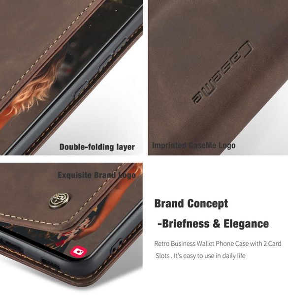 Samsung Galaxy S21 FE CaseMe 013 Multifunctional Horizontal Flip Leather Case, with Card Slot & Holder & Wallet(Coffee)