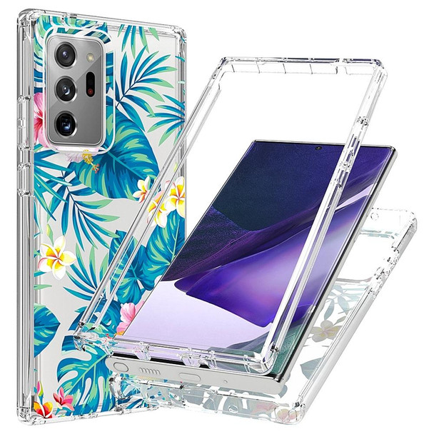 Samsung Galaxy Note20 Ultra 2 in 1 High Transparent Painted Shockproof PC + TPU Protective Case(Banana Leaf)