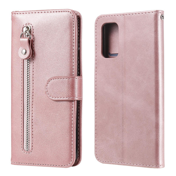 Samsung Galaxy A32 4G Fashion Calf Texture Zipper Horizontal Flip Leather Case with Stand & Card Slots & Wallet(Rose Gold)
