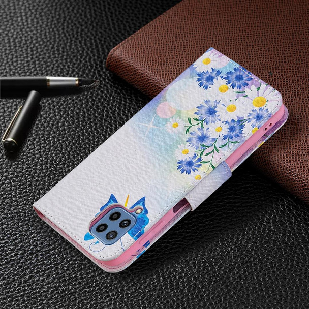 Samsung Galaxy M32 Colored Drawing Pattern Horizontal Flip Leather Case with Holder & Card Slots & Wallet(Butterfly Love)