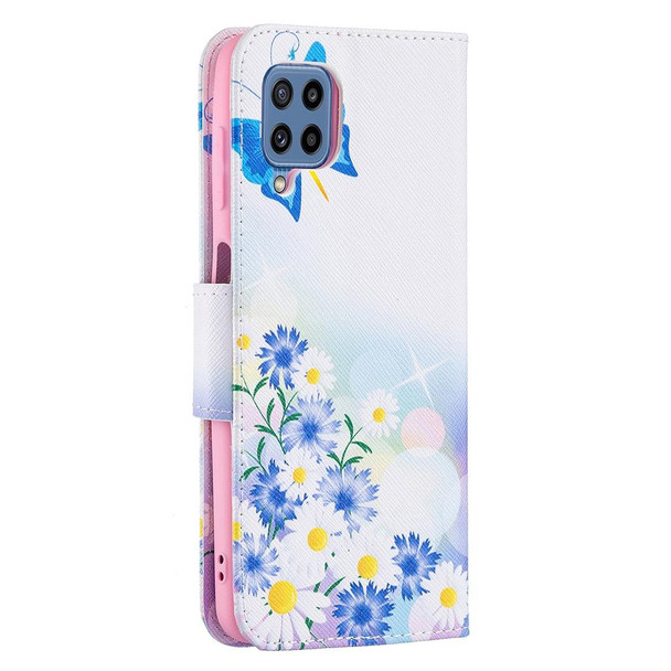 Samsung Galaxy M32 Colored Drawing Pattern Horizontal Flip Leather Case with Holder & Card Slots & Wallet(Butterfly Love)