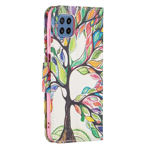 Samsung Galaxy M32 Colored Drawing Pattern Horizontal Flip Leather Case with Holder & Card Slots & Wallet(Tree Life)