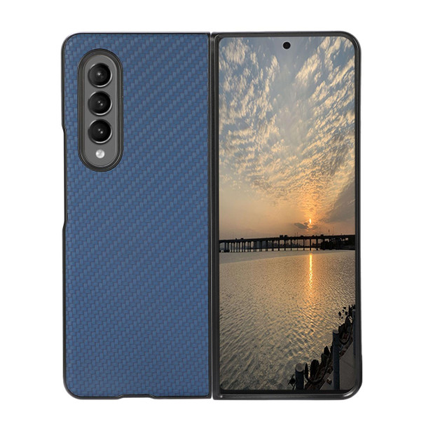 Samsung Galaxy Z Fold3 5G Carbon Fiber Texture Shockproof Protective Case(Blue)