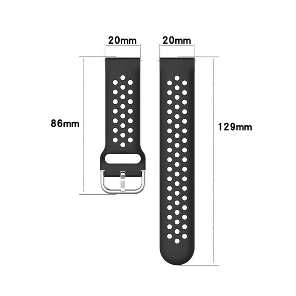 20mm Universal Sport Silicone Watch Band(Black)