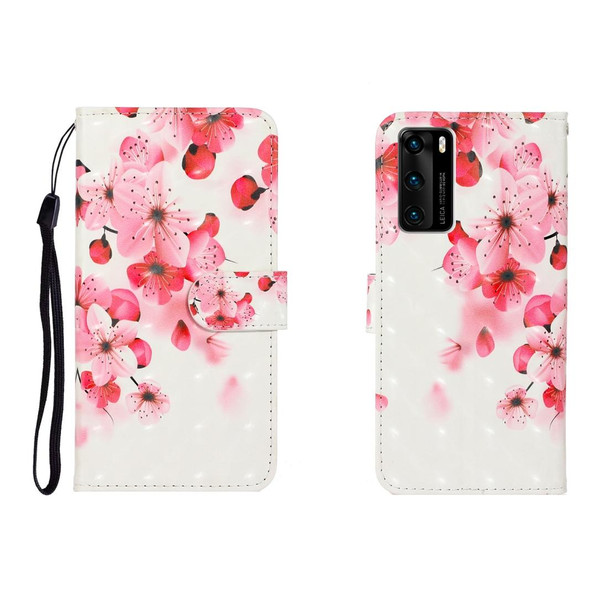 Galaxy S20 3D Colored Drawing Horizontal Flip Leather Case with Holder & Card Slot & Wallet(Red Flower)