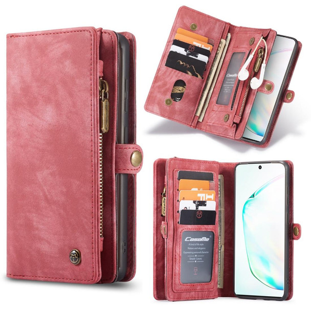 Galaxy S20 CaseMe Detachable Multifunctional Horizontal Flip Leather Case, with Card Slot & Holder & Zipper Wallet & Photo Frame(Red)