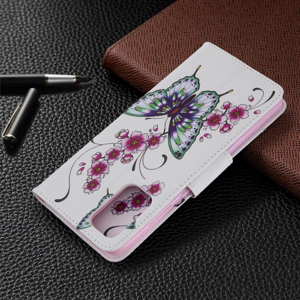 Galaxy S20+ Colored Drawing Pattern Horizontal Flip Leather Case with Holder & Card Slots & Wallet(Two Butterflies)