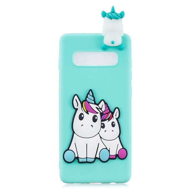 Galaxy S10+ 3D Cartoon Pattern Shockproof TPU Protective Case(Couple Unicorn)