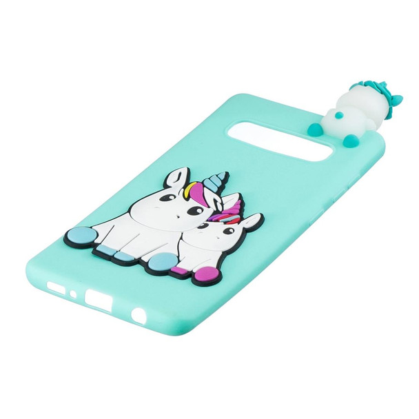 Galaxy S10 5G 3D Cartoon Pattern Shockproof TPU Protective Case(Couple Unicorn)