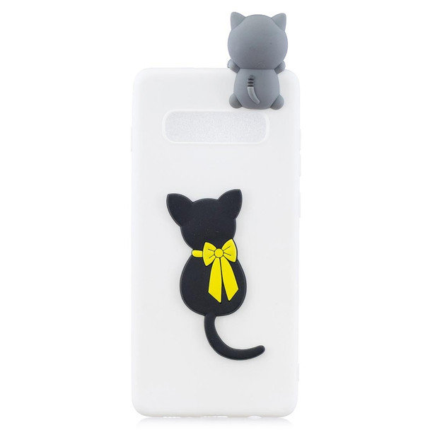 Galaxy S10 5G 3D Cartoon Pattern Shockproof TPU Protective Case(Little Black Cat)