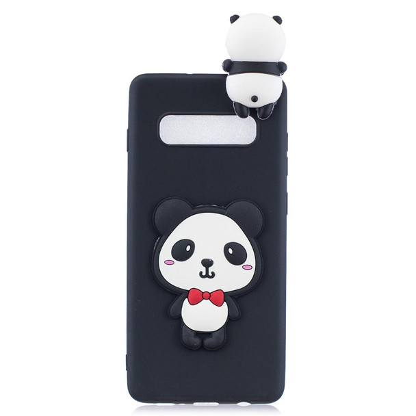 Galaxy S10 3D Cartoon Pattern Shockproof TPU Protective Case(Red Bow Panda)