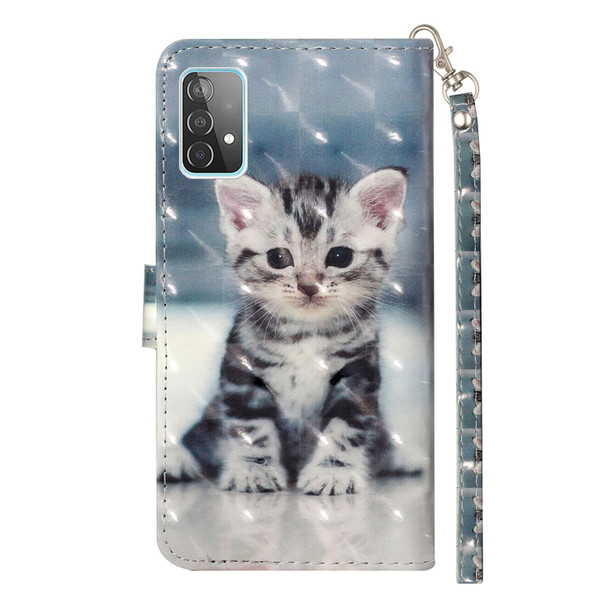 Samsung Galaxy A82 5G 3D Pattern Horizontal Flip PU Leather Case with Holder & Card Slots & Wallet(Cat)