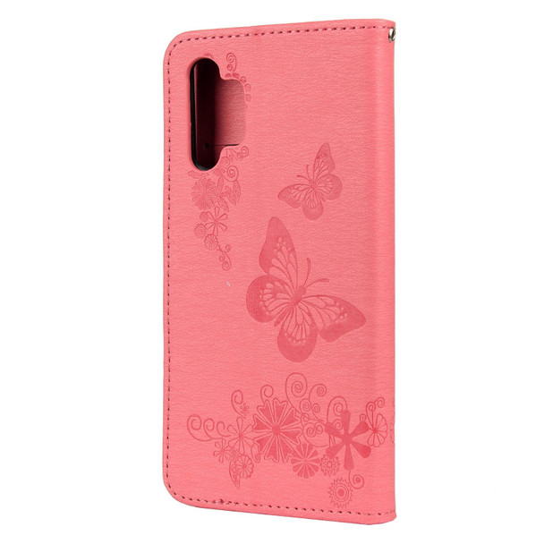 Samsung Galaxy A32 4G Butterflies Embossing Horizontal Flip Leather Case with Holder & Card Slots & Wallet(Pink)