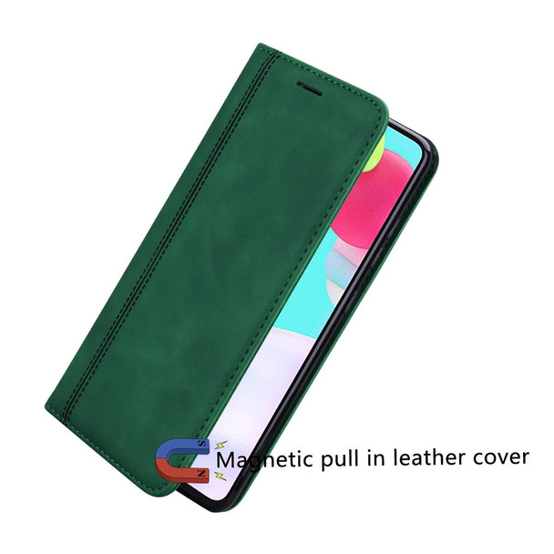 Samsung Galaxy A02 (EU Version) Frosted Business Magnetic Horizontal Flip PU Leather Case with Holder & Card Slot & Lanyard(Green)