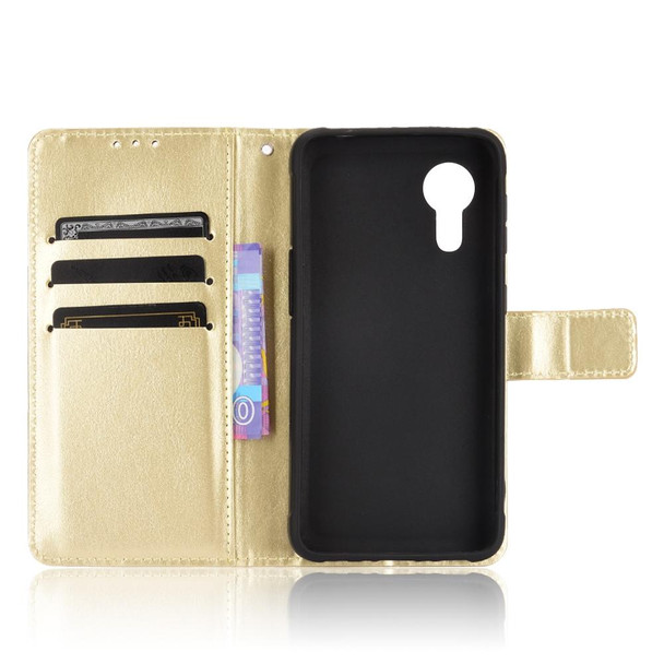 Samsung Galaxy Xcover 5 Retro Crazy Horse Texture Horizontal Flip Leather Case with Holder & Card Slots & Photo Frame(Gold)