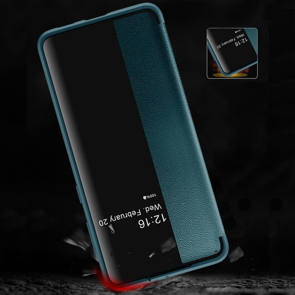 Samsung Galaxy S21 Ultra 5G Magnetic Side Window View Shockproof Horizontal Flip Leather Case(Orange)