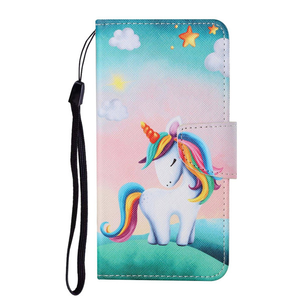 Samsung Galaxy S10 Colored Drawing Pattern Horizontal Flip Leather Case with Holder & Card Slots & Wallet & Lanyard(Rainbow Unicorn)