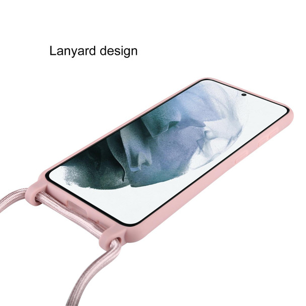 Samsung Galaxy S21 Ultra 5G Candy Colors TPU Protective Case with Lanyard(Rose Gold)